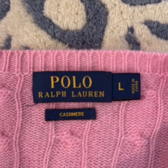 POLO by Ralph Lauren V-neck Cashmere Sweater Size L - Picture 3 of 4